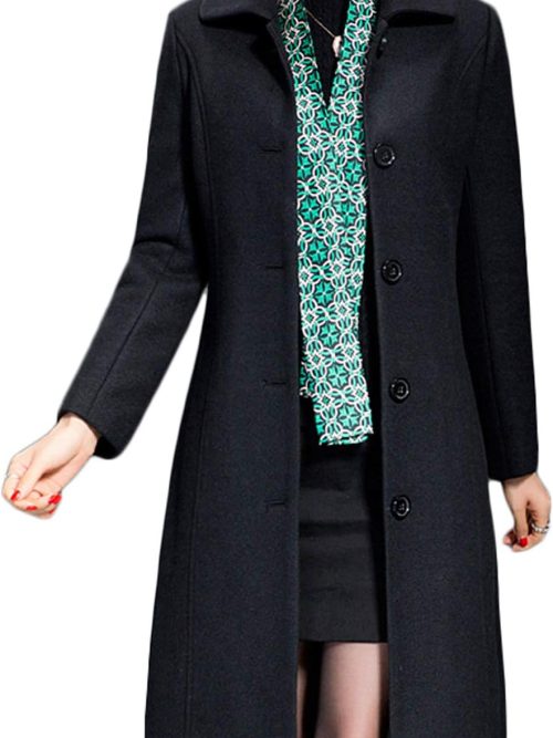Women Wool Trench Coat Winter Long Thick Overcoat Walker Coats