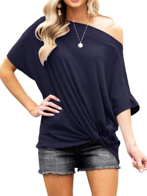 Women Off The Shoulder Tops Summer Casual Short Sleeve T-Shirts Blouse